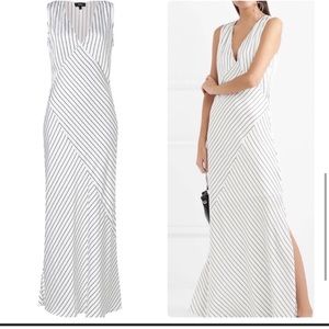 Theory Relaxed Stripe Slip Maxi Dress/Gown Striped Size 0